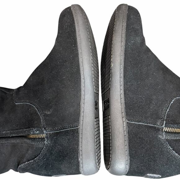 Skechers Plus 3 Pulley Winter Boots Womens 8 Black Suede Hidden Wedge Cozy Fall - Picture 6 of 13